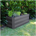 Slimline Garden Bed 120 x 45 x 45cm Charcoal - Durable Galvanized Steel, Space-Saving Design - SuperSaverAU - view 2