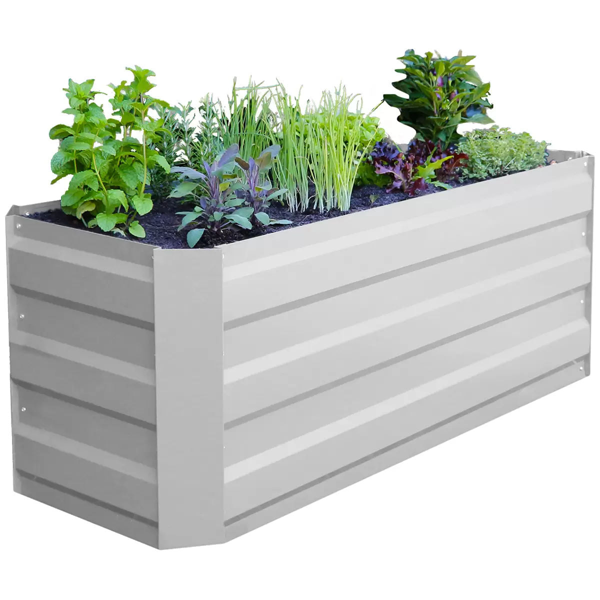 Slimline Garden Bed 120 x 45 x 45cm White - Durable, Space-Saving Design - SuperSaverAU - view 1