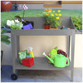 Potting Bench Table Slate Grey 100 x 55 x 101cm with Ergonomic Height & Wheels - SuperSaverAU - view 3