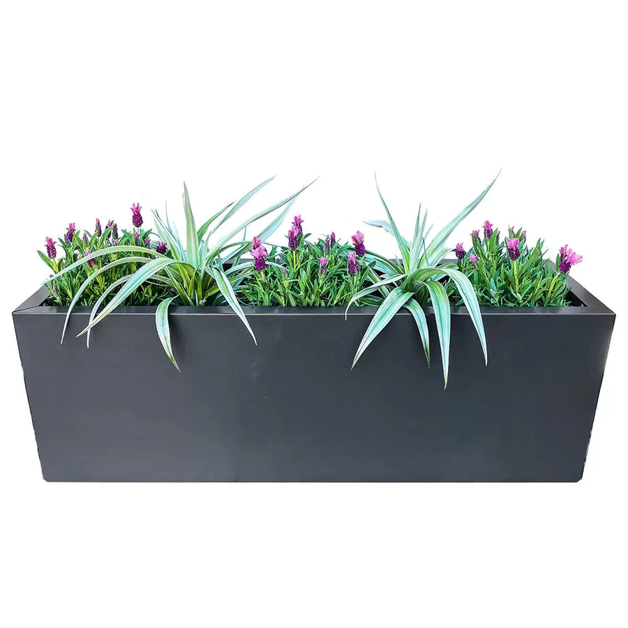 Metal Designer Planter Box 900 x 300 x 300mm Charcoal - Durable, Versatile, Indoor/Outdoor - SuperSaverAU - view 1