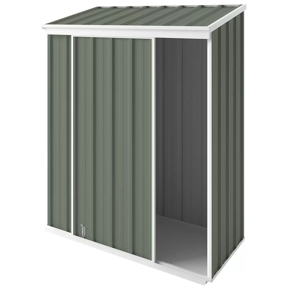 Narrow Slider Shed 1.5m x 0.7m - Mist Green, Space-Efficient