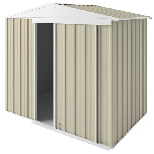 Gable Slider Shed 2.25m x 1.50m - Smooth Cream, Durable Design