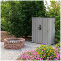 Lifetime Vertical Shed with Shelves, 173.9 x 142.5 x 73.6 cm, Durable, Weather Resistant - SuperSaverAU - view 3
