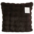 Luxe Faux Fur Cushion 55 x 55cm Dark Brown - Ultra-Soft, Easy Care, Elegant Design - SuperSaverAU - view 2