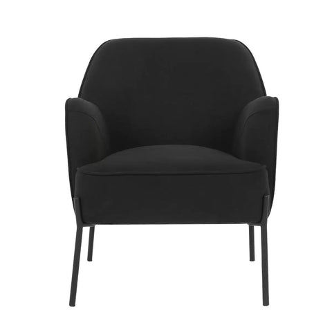 Hugo Armchair Black - Stylish Upholstered Comfort - SuperSaverAU - view 2
