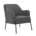 Dark Grey Upholstered Armchair - High Back Support & Metal Legs - SuperSaverAU - view 2