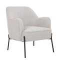 Hugo Armchair Ivory - Upholstered Comfort with Steel Legs - SuperSaverAU - view 2