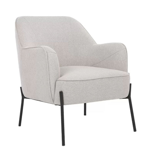 Hugo Armchair Ivory - Upholstered Comfort with Steel Legs - SuperSaverAU - view 2