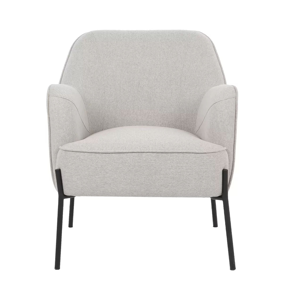 Hugo Armchair Ivory - Upholstered Comfort with Steel Legs - SuperSaverAU - view 4
