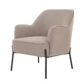 Hugo Upholstered Armchair - Light Brown with Modern Design - SuperSaverAU - view 4