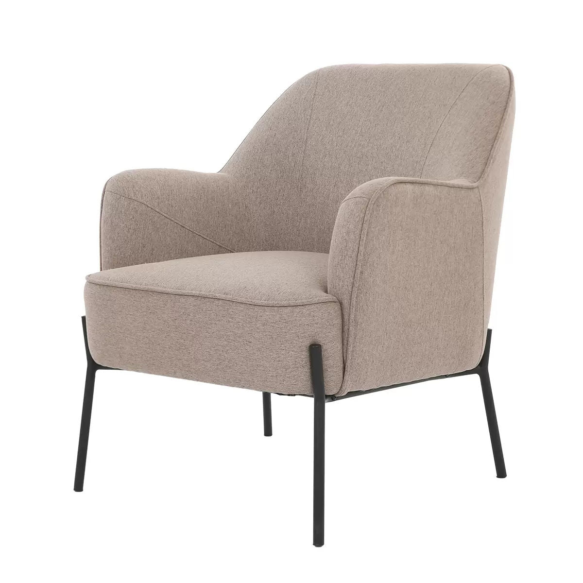 Hugo Upholstered Armchair - Light Brown with Modern Design - SuperSaverAU - view 4