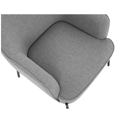 Hugo Upholstered Armchair - Light Grey with Steel Legs - SuperSaverAU - view 1