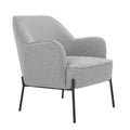 Hugo Upholstered Armchair - Light Grey with Steel Legs - SuperSaverAU - view 3