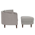 Accent Chair with Storage Ottoman - Ergonomic Barrel Design - SuperSaverAU - view 3