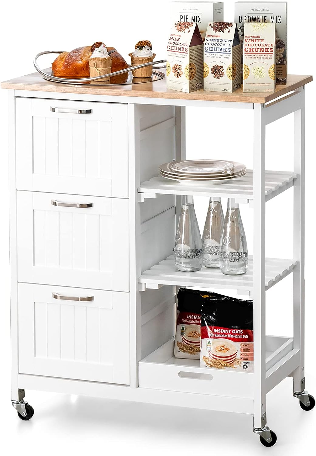 Kitchen Island on Wheels with Ample Storage - Mobile Cart - SuperSaverAU - view 1