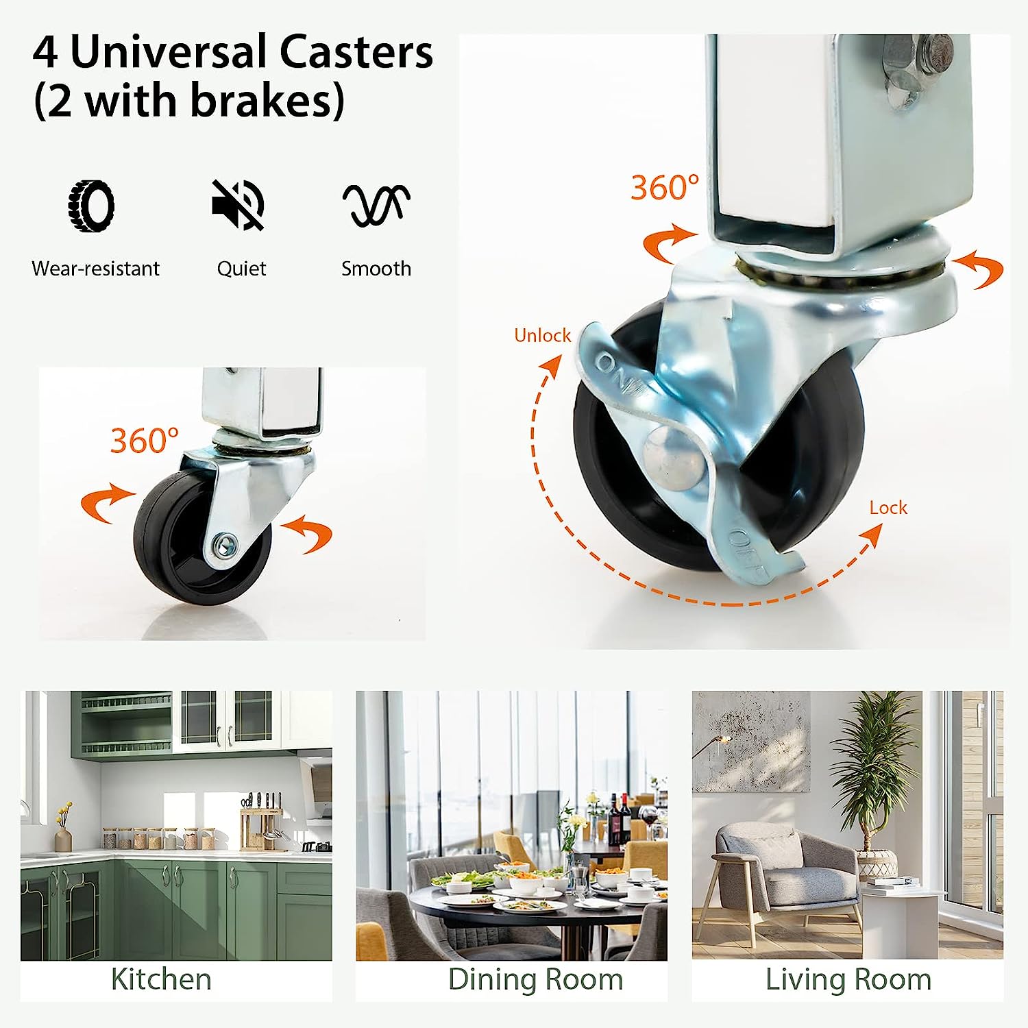 Kitchen Island on Wheels with Ample Storage - Mobile Cart - SuperSaverAU - view 9