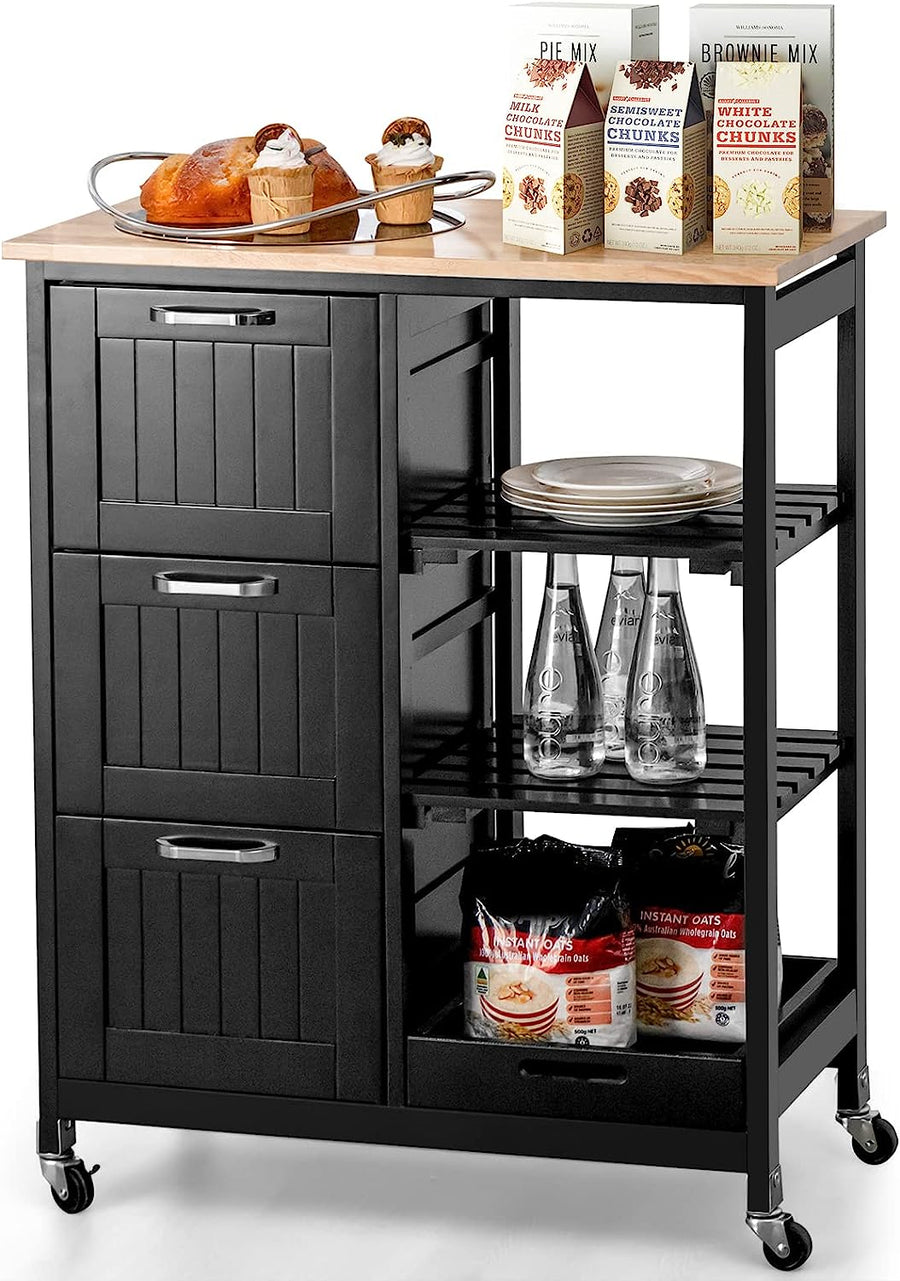 Kitchen Island Cart with Storage, Drawers, Shelves - SuperSaverAU - view 1