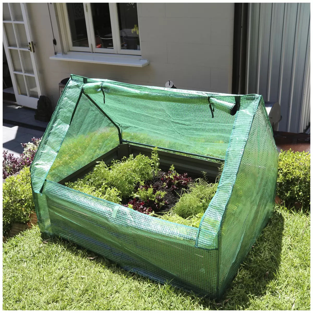 Raised Garden Bed Charcoal 120 x 90 x 30cm with PE Cover & Galvanized Steel - SuperSaverAU - view 3