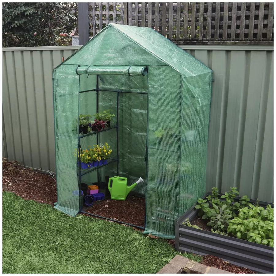Walk-in Greenhouse 2 Tier Twin Pack, 195 x 143 x 73 cm - Easy Assembly, Durable Design - SuperSaverAU - view 1