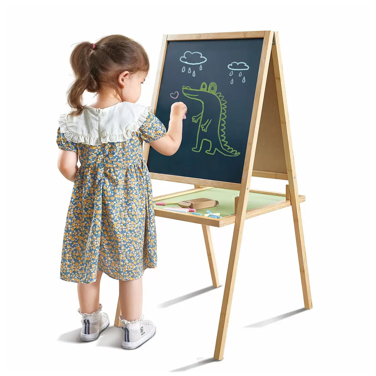Fit And Fold Bamboo Easel - Dual-Sided, Eco-Friendly Art Station - SuperSaverAU - view 3