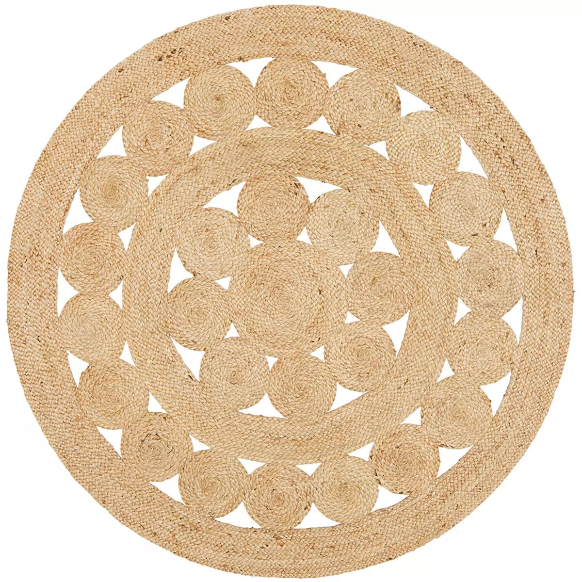 Atrium Pilu Natural Rug 200 x 200cm, Eco-Friendly Jute, Artisan Crafted, Durable - SuperSaverAU - view 6