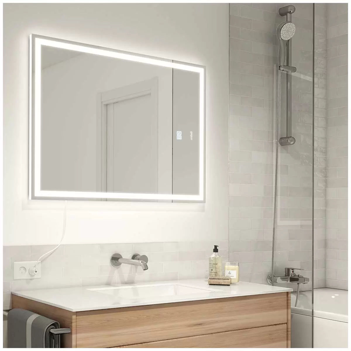 Aurea Integrated LED Plug-In Wall Mirror