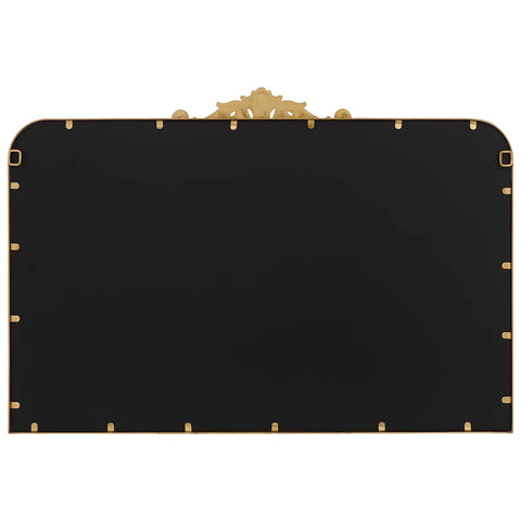 Antique Gold Wall Mirror 4 x 96 x 66 cm with Decorative Cast Iron Applique - SuperSaverAU - view 1
