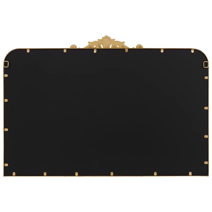 Antique Gold Wall Mirror 4 x 96 x 66 cm with Decorative Cast Iron Applique - SuperSaverAU - view 1