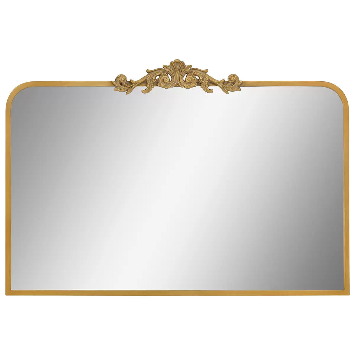 Antique Gold Wall Mirror 4 x 96 x 66 cm with Decorative Cast Iron Applique - SuperSaverAU - view 4