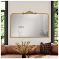 Antique Gold Wall Mirror 4 x 96 x 66 cm with Decorative Cast Iron Applique - SuperSaverAU - view 5