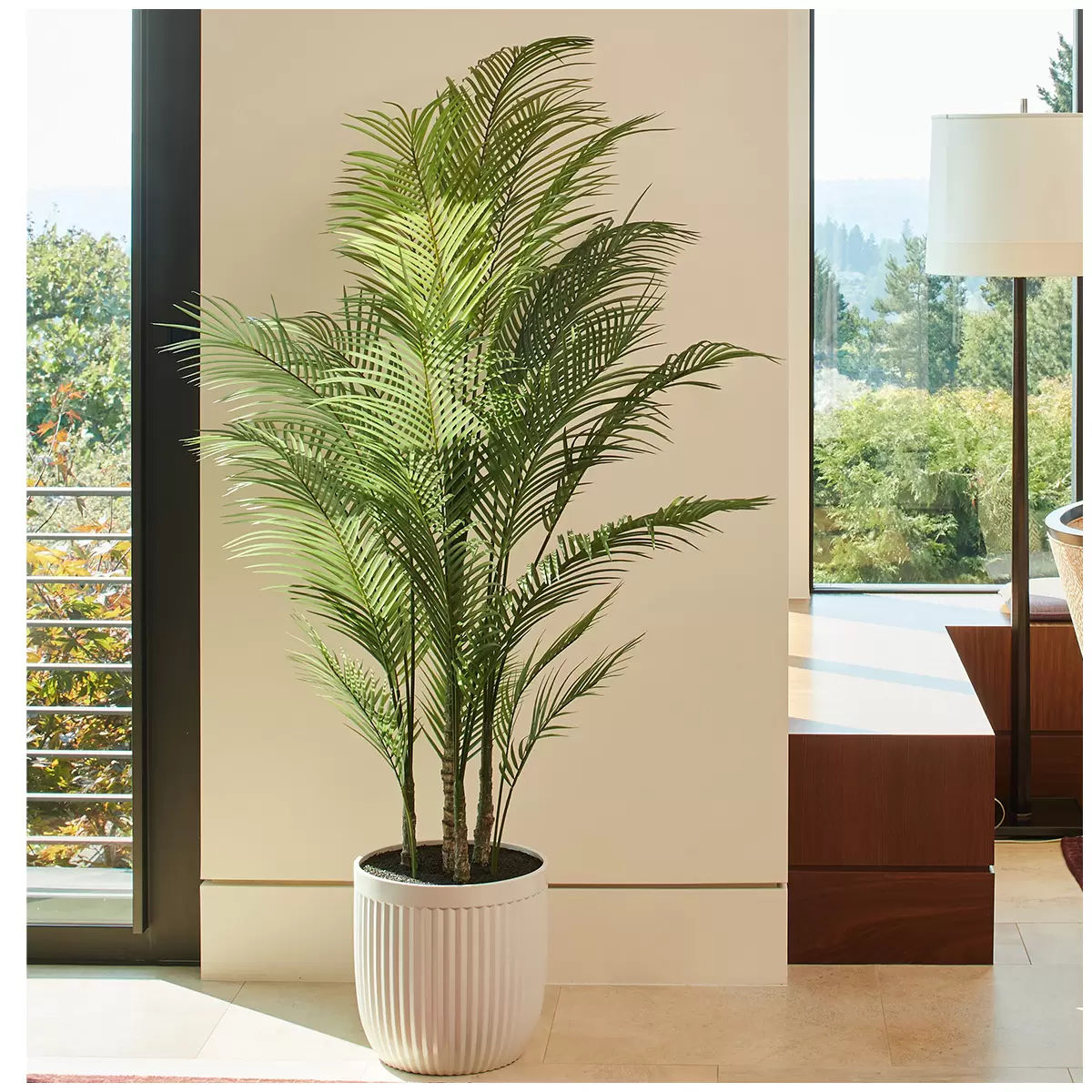Artificial Palm Tree in Ribbed Pot - 2M Tall - SuperSaverAU - view 3