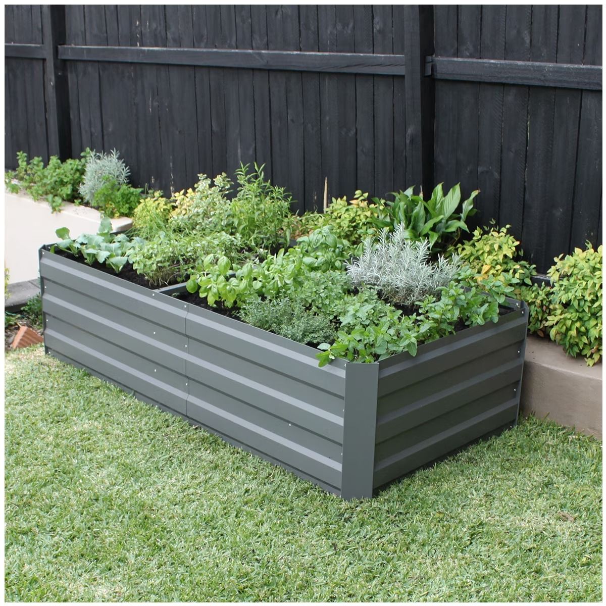 Large Garden Bed 180 x 90 x 45cm Slate Grey