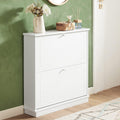 2 Drawer Shoe Cabinet Storage Unit - Slim Design - SuperSaverAU - view 3