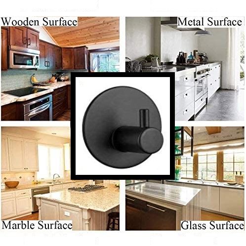 304 Stainless Steel 4 Pack Self-Adhesive Wall Hooks, Waterproof, Strong Load-Bearing