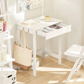 Compact White Desk with Drawer and Hooks - SuperSaverAU - view 4