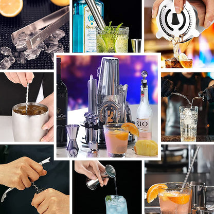 23-Piece Boston Cocktail Shaker Set with Professional Bar Tools