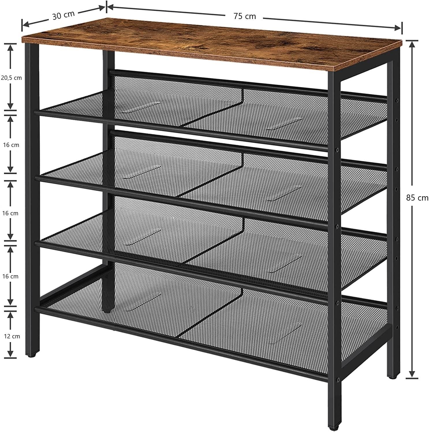 5-Tier Shoe Rack, Industrial Shoe Organizer Storage Bench - SuperSaverAU - view 3