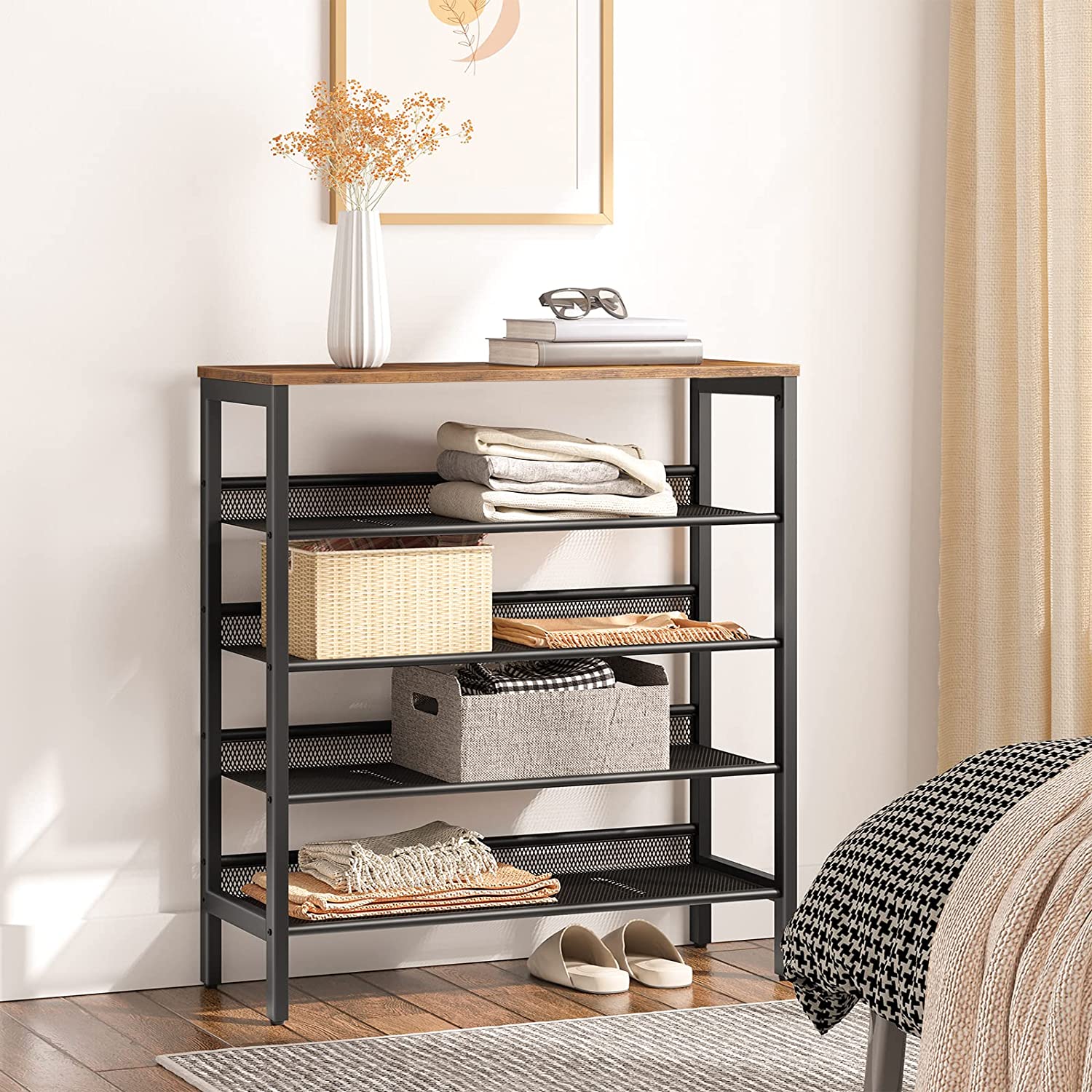 5-Tier Shoe Rack, Industrial Shoe Organizer Storage Bench - SuperSaverAU - view 7