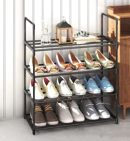 4-Tier Stainless Steel Shoe Rack - Holds 15 Pairs
