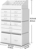 Premium White Makeup Cosmetic Organiser with 12 Drawers and 16 Top Compartments