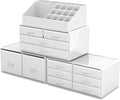 Premium White Makeup Cosmetic Organiser with 12 Drawers and 16 Top Compartments