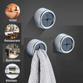 3 Pack Self Adhesive Round Towel Hooks, 4x4x3 cm, Easy Install for Kitchen & Bathroom - SuperSaverAU - view 2