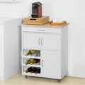 Scandinavian Kitchen Trolley with Wine Racks and Portable Workbench - SuperSaverAU - view 3