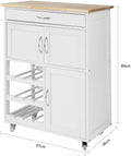 Scandinavian Kitchen Trolley with Wine Racks and Portable Workbench - SuperSaverAU - view 6