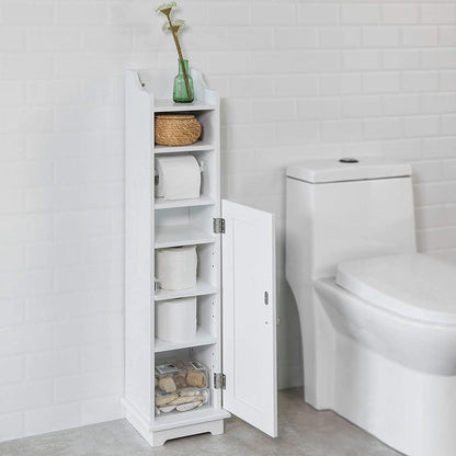 Freestanding Toilet Paper Holder with Storage and Brush Holder