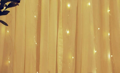 300 LEDs Window Curtain Fairy Lights with Remote Control, 8 Modes, 300 x 300cm