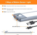 Premium Rechargeable 54 LED Under Cabinet Light with Motion Sensor - Silver, Yellow Light