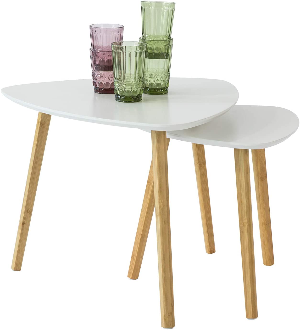 Set of 2 White Side Nesting Tables - SuperSaverAU - view 1