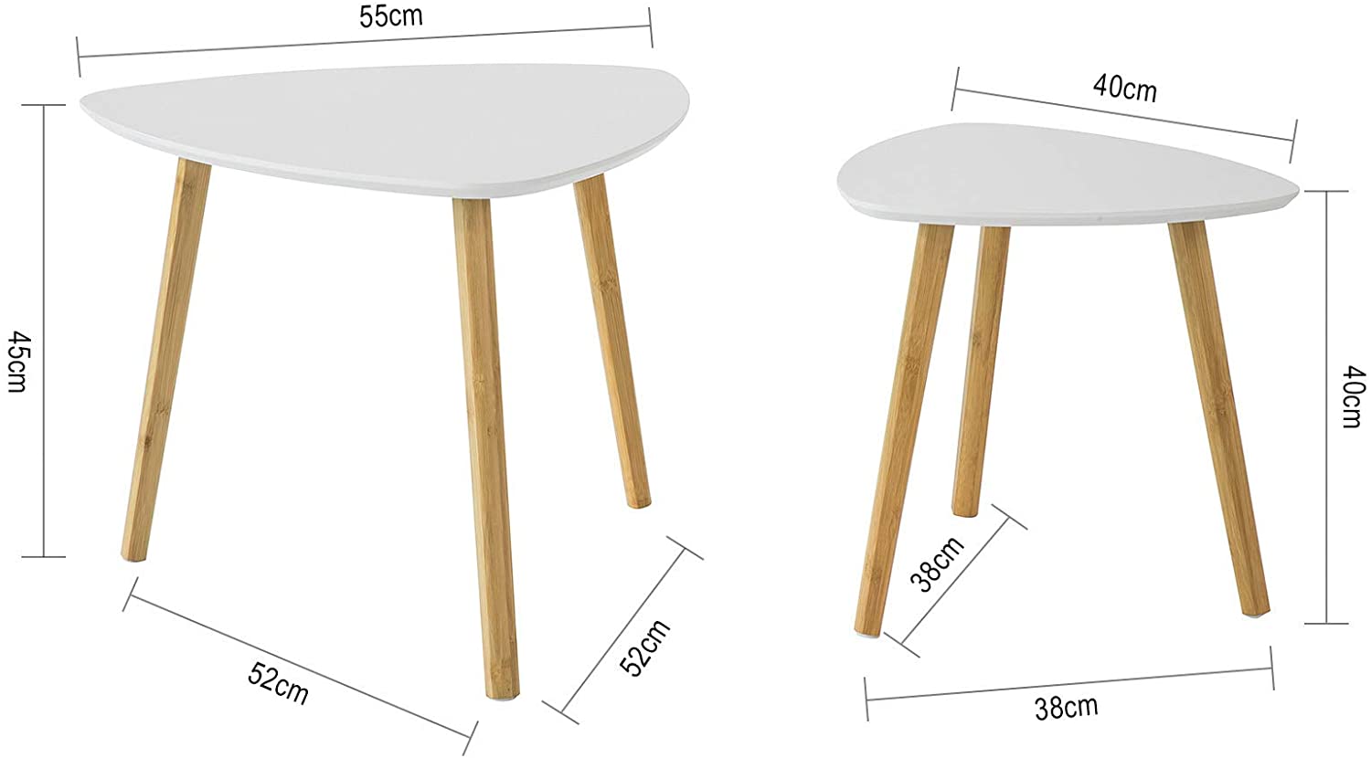 Set of 2 White Side Nesting Tables - SuperSaverAU - view 6