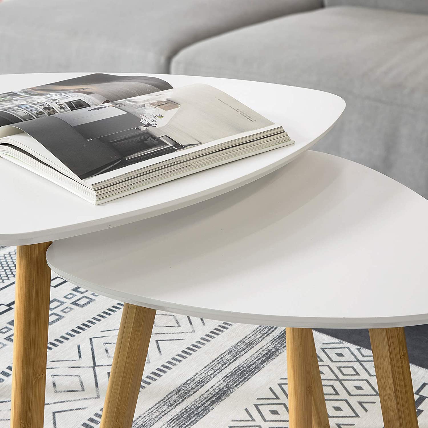 Set of 2 White Side Nesting Tables - SuperSaverAU - view 7
